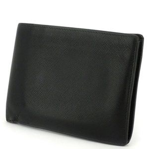 Auth Prada Two-Fold Wallet Leather